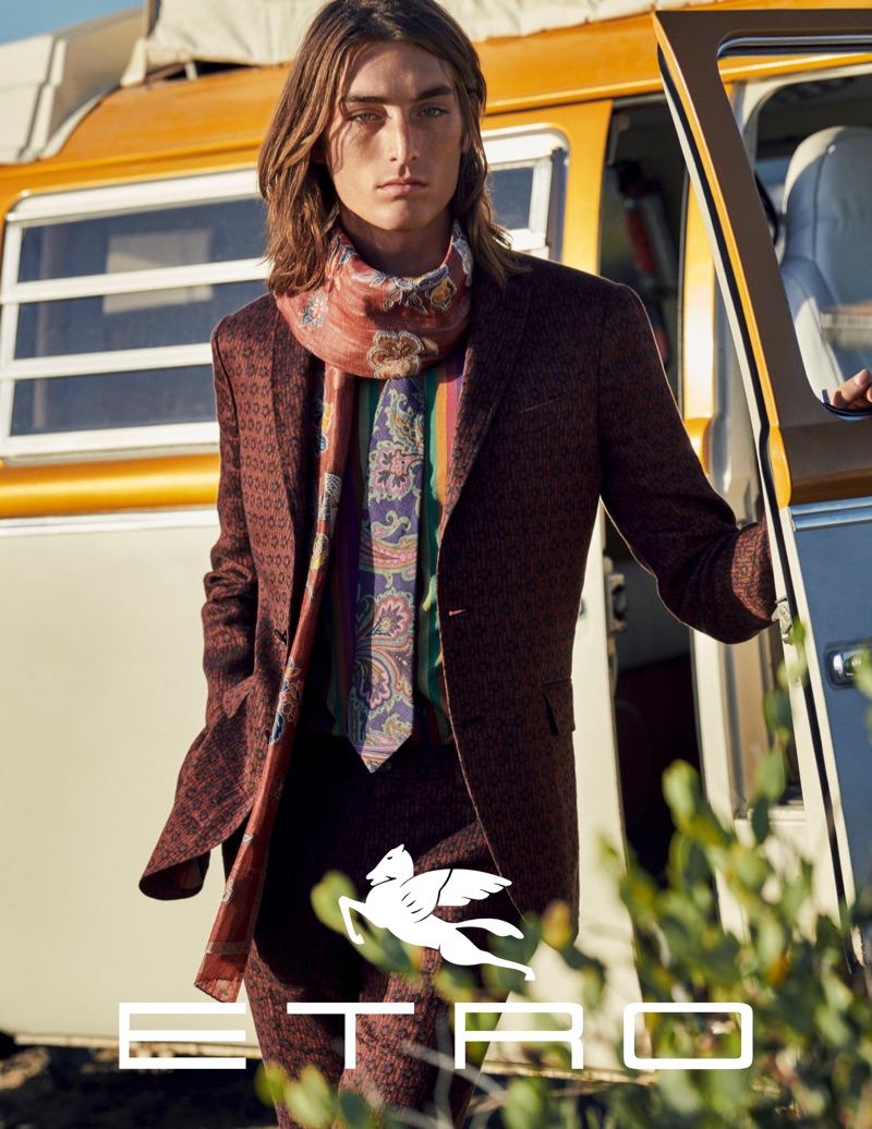 Niko Traubman fronts Etro's spring-summer 2019 campaign.