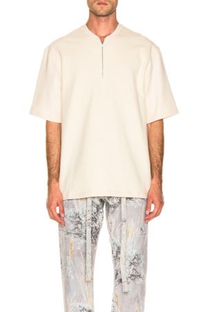 Fear of God Half Zip Tee in Neutral. - size XL (also in XS,S,M,L) Fear of God Half Zip Tee in Neutral. - size XL (also in XS,S,M,L)