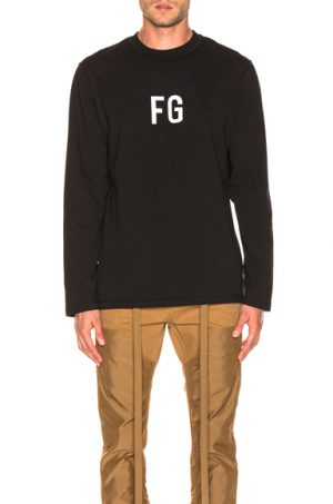 Fear of God Long Sleeve 'FG' Tee in Black. - size XS (also in S,M,L,XL) Fear of God Long Sleeve 'FG' Tee in Black. - size XS (also in S,M,L,XL)