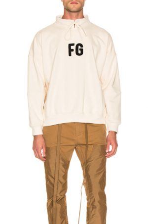 Fear of God Mock Neck 'FG' Pullover in Neutral. - size S (also in XS,M,L,XL) Fear of God Mock Neck 'FG' Pullover in Neutral. - size S (also in XS,M,L,XL)