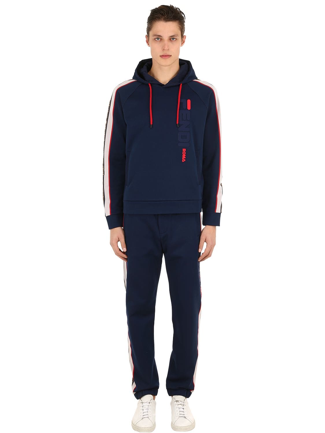 sweatpants and a sweatshirt