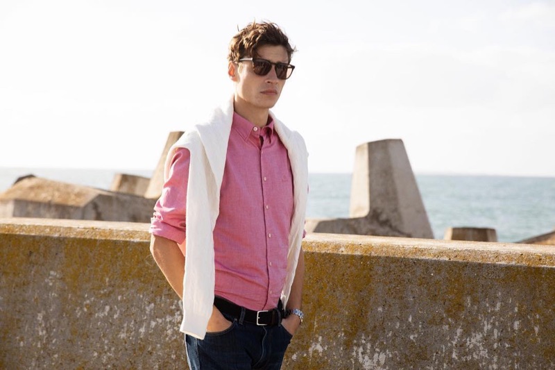 French model Adrien Sahores stars in Gant's spring-summer 2019 campaign.