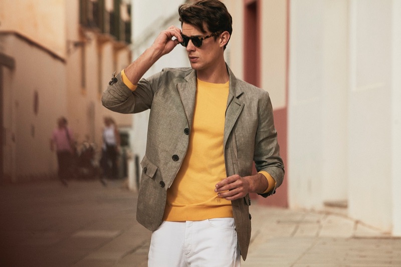 Lewis Jamison fronts Gieves & Hawkes' spring-summer 2019 campaign.