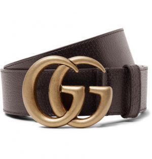 Gucci - 4cm Dark-Brown Full-Grain Leather Belt - Men - Dark brown Gucci - 4cm Dark-Brown Full-Grain Leather Belt - Men - Dark brown