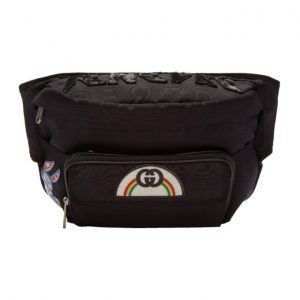 Gucci Black Tenebre Logo Patch Belt Bag Gucci Black Tenebre Logo Patch Belt Bag