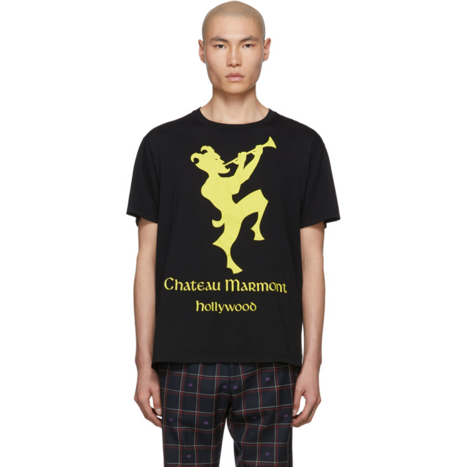 Gucci Black and Yellow Chateau Marmont T-Shirt | The Fashionisto