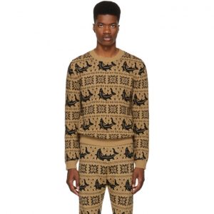 Gucci Brown All Over Jacquard Sweater Gucci Brown All Over Jacquard Sweater