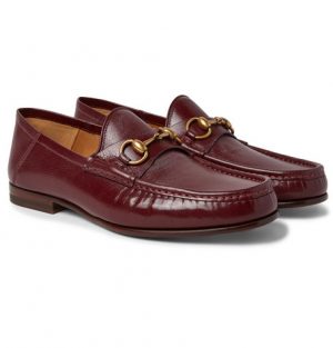 Gucci - Easy Roos Horsebit Collapsible-Heel Leather Loafers - Men - Burgundy Gucci - Easy Roos Horsebit Collapsible-Heel Leather Loafers - Men - Burgundy