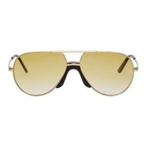 Gucci Gold and Black Pilot Sunglasses Gucci Gold and Black Pilot Sunglasses