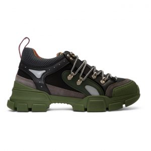 Gucci Green and Grey Flashtrek Sneakers Gucci Green and Grey Flashtrek Sneakers