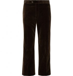 Gucci - Wide-Leg Cropped Cotton-Velvet Trousers - Men - Dark brown Gucci - Wide-Leg Cropped Cotton-Velvet Trousers - Men - Dark brown