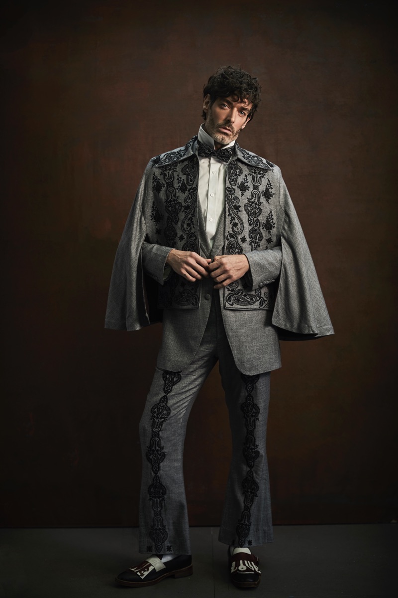 The ultimate gentleman, Richard Biedul models a look by Helen Anthony.