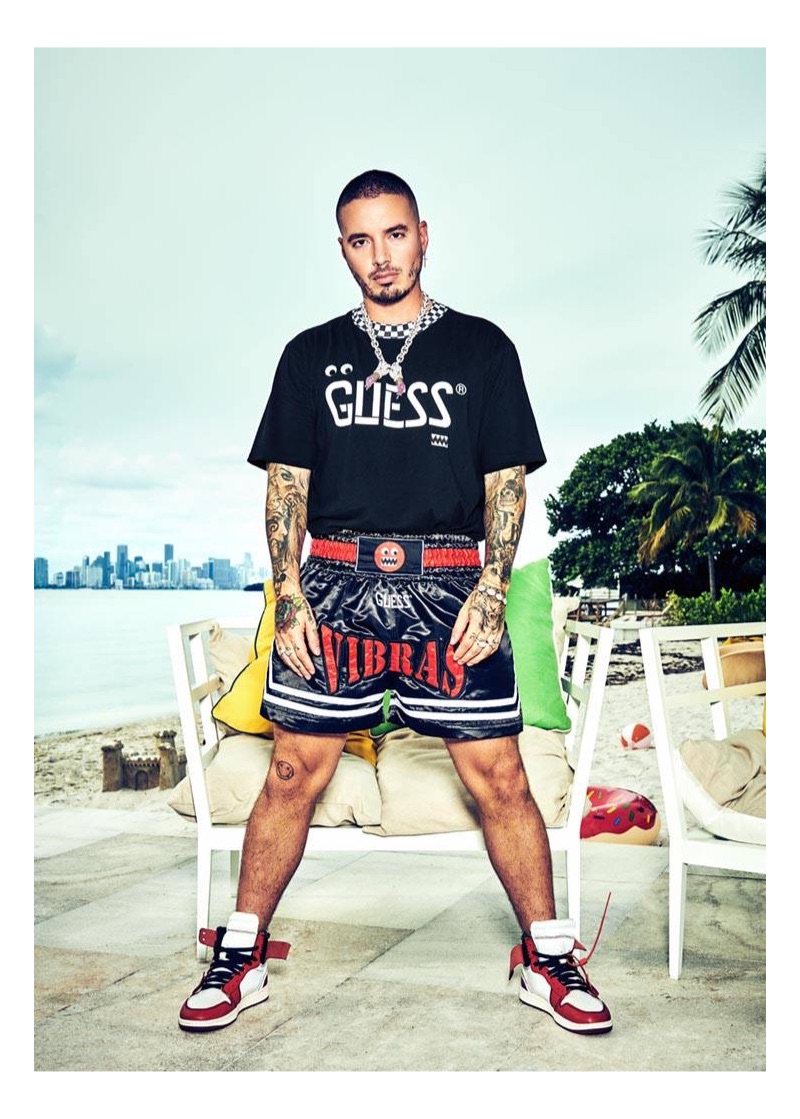 Front and center, J Balvin stars in GUESS' spring-summer 2019 campaign.