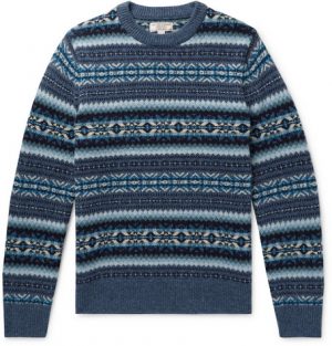 J.Crew - Fair Isle Wool Sweater - Men - Blue J.Crew - Fair Isle Wool Sweater - Men - Blue