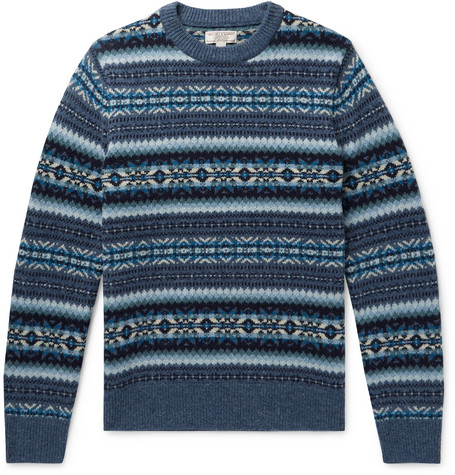 J.Crew – Fair Isle Wool Sweater – Men – Blue | The Fashionisto