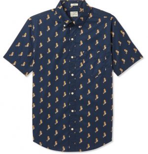 J.Crew - Slim-Fit Button-Down Collar Printed Cotton Shirt - Men - Navy J.Crew - Slim-Fit Button-Down Collar Printed Cotton Shirt - Men - Navy