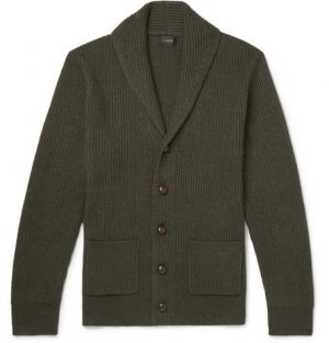 J.Crew - Slim-Fit Shawl-Collar Wool-Blend Cardigan - Men - Dark green J.Crew - Slim-Fit Shawl-Collar Wool-Blend Cardigan - Men - Dark green