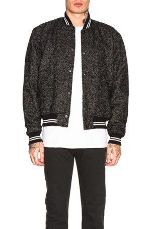 JOHN ELLIOTT Cropped Baseball Jacket in Black. - size L (also in S,M,XL) JOHN ELLIOTT Cropped Baseball Jacket in Black. - size L (also in S,M,XL)
