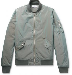 John Elliott - Bogota Iridescent Nylon Bomber Jacket - Men - Gray green John Elliott - Bogota Iridescent Nylon Bomber Jacket - Men - Gray green