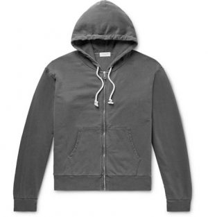 John Elliott - Cotton-Jersey Zip-Up Hoodie - Men - Charcoal John Elliott - Cotton-Jersey Zip-Up Hoodie - Men - Charcoal