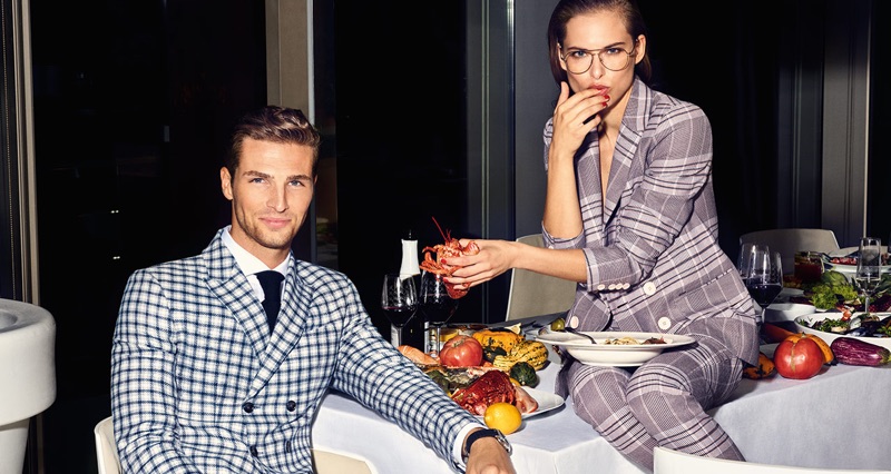 Models Edward Wilding and Lana Zakocela appear in JOOP!'s spring-summer 2019 campaign.