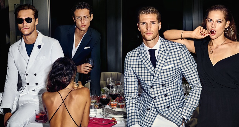 Philippe Vogelenzang photographs Paul Kohler, Sean Christopher, Edward Wilding, and Lana Zakocela for JOOP!'s spring-summer 2019 campaign.