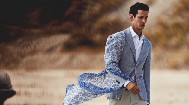 Andrey Smidl Brings Elegant Style to the Desert for L.B.M. 1911 Spring '19 Campaign Donning soft tones, Andrey Smidl fronts L.B.M. 1911's spring-summer 2019 campaign.