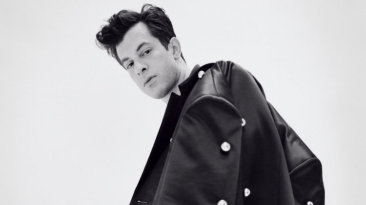 Sporting a Raf Simons coat, Mark Ronson appears in a photo shoot.