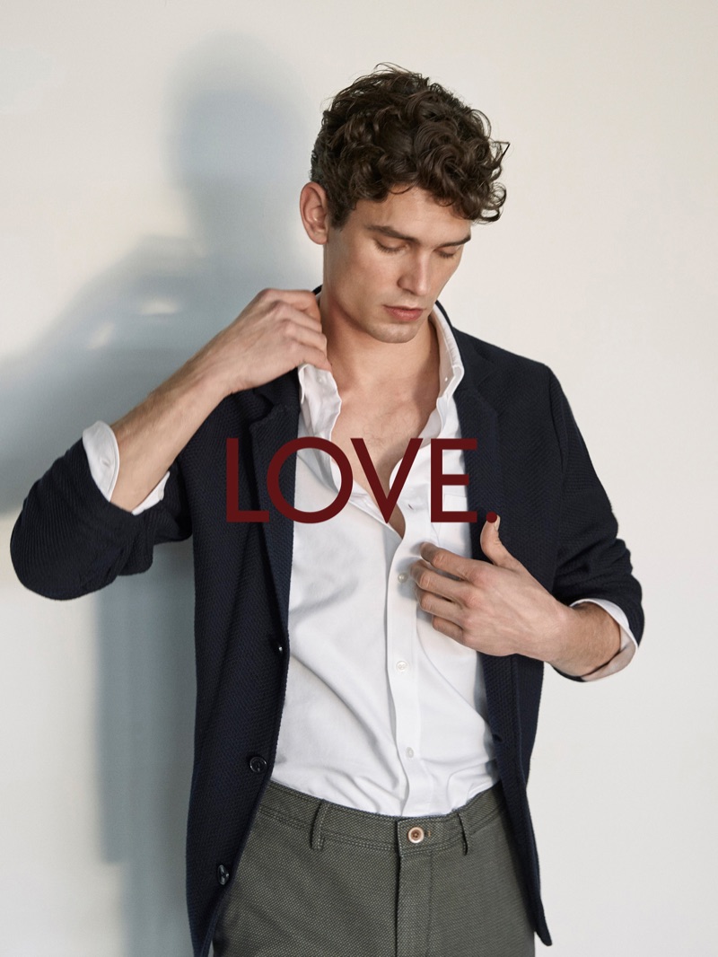 Arthur Gosse wears smart menswear separates by Massimo Dutti.