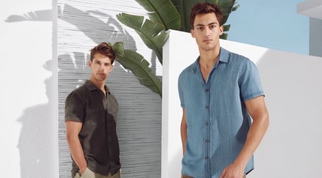 Alessio Pozzi & Ben Bowers Front Mavi Spring '19 Outing Models Ben Bowers and Alessio Pozzi wear spring-summer 2019 fashions from Mavi.