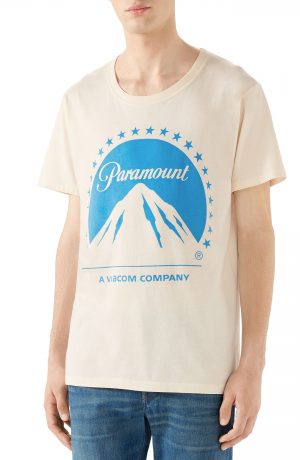 Men's Gucci Paramount Logo T-Shirt, Size Small - Ivory Men's Gucci Paramount Logo T-Shirt, Size Small - Ivory