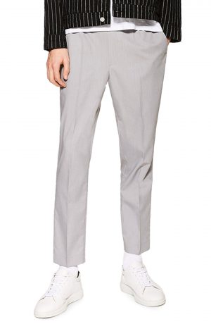 Men's Topman Slim Fit Cropped Jogger Pants, Size 38 x 32 - Grey Men's Topman Slim Fit Cropped Jogger Pants, Size 38 x 32 - Grey