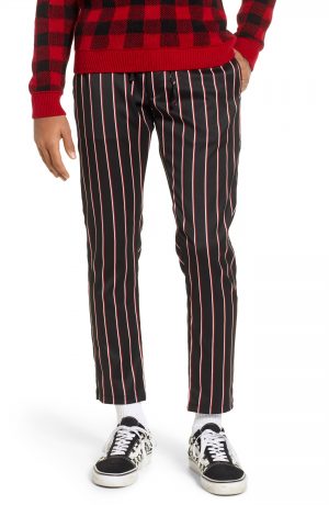 Men's Topman Stripe Jogger Pants, Size 30 x 34 - Red Men's Topman Stripe Jogger Pants, Size 30 x 34 - Red