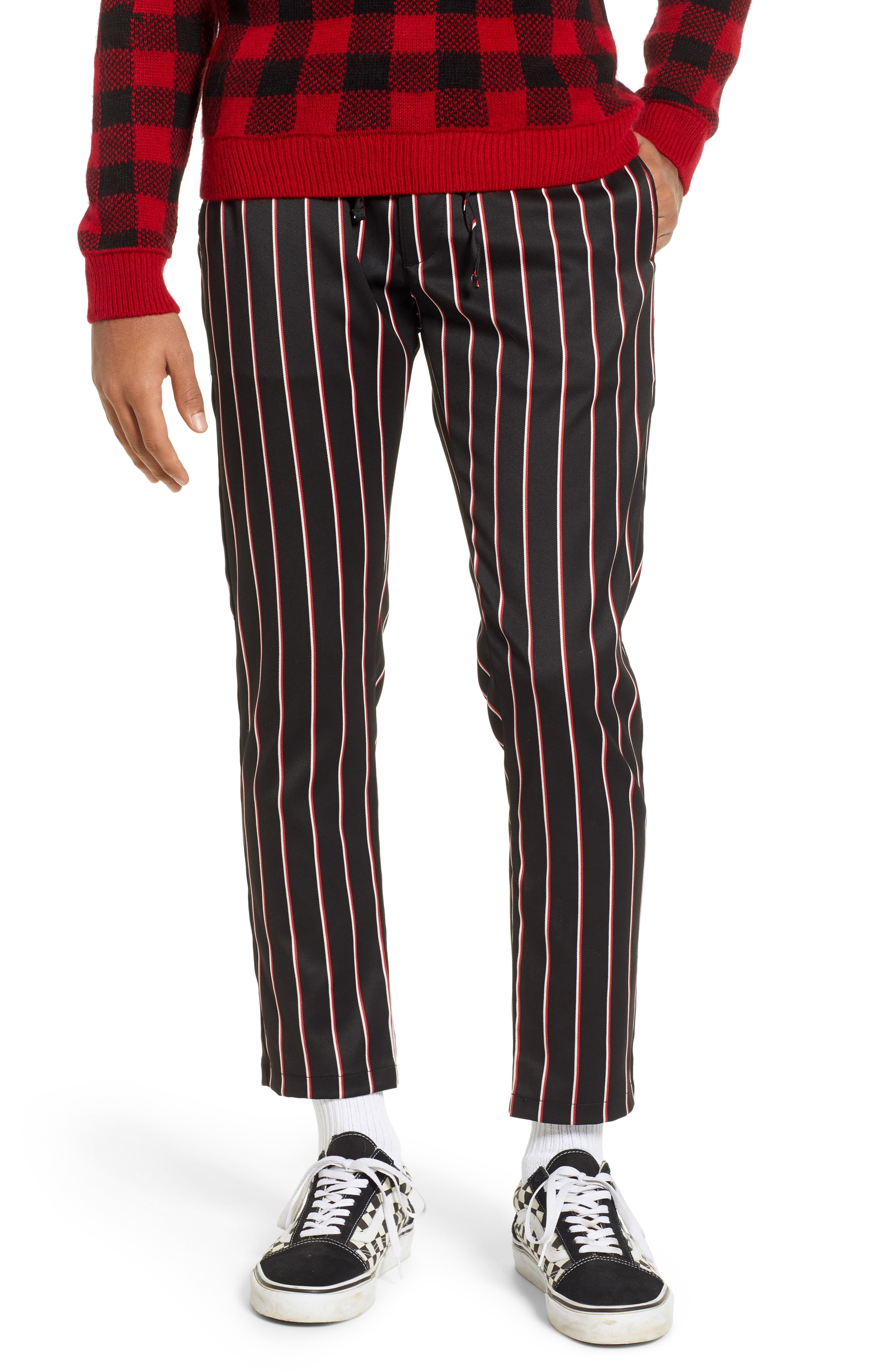 reebok women's polar fleece striped jogger pants