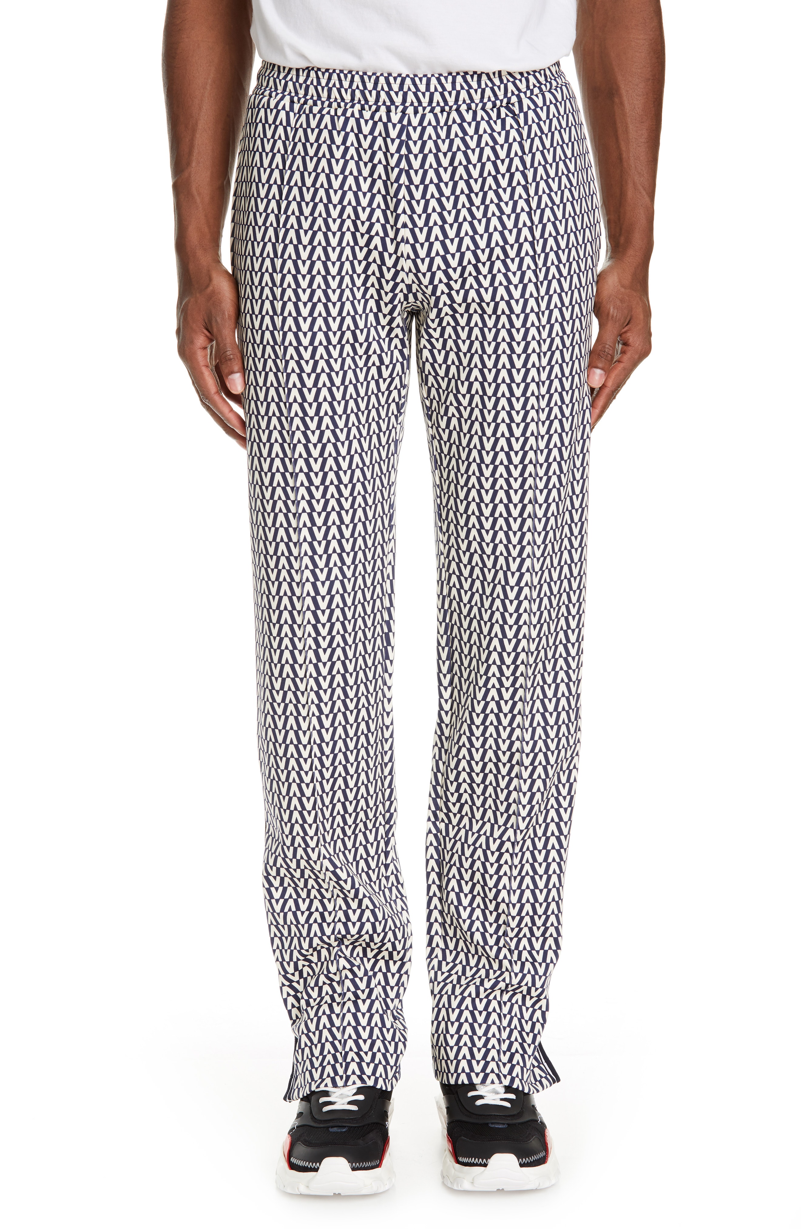 Men’s Valentino Optical Track Pants, Size Large – Blue | The Fashionisto