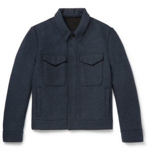 Mr P. - Mélange Felt Blouson Jacket - Men - Charcoal Mr P. - Mélange Felt Blouson Jacket - Men - Charcoal
