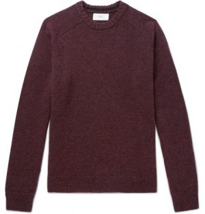 Mr P. - Mélange Shetland Wool Sweater - Men - Merlot Mr P. - Mélange Shetland Wool Sweater - Men - Merlot