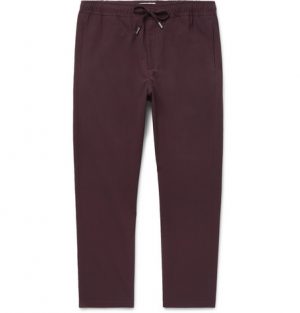 Mr P. - Slim-Fit Stretch-Virgin Wool Drawstring Trousers - Men - Merlot Mr P. - Slim-Fit Stretch-Virgin Wool Drawstring Trousers - Men - Merlot