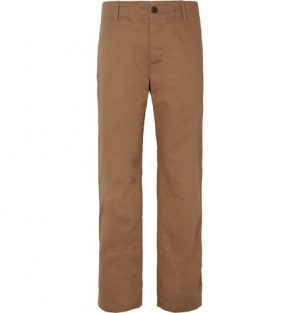 Mr P. - Wide-Leg Herringbone Cotton Chinos - Men - Light brown Mr P. - Wide-Leg Herringbone Cotton Chinos - Men - Light brown