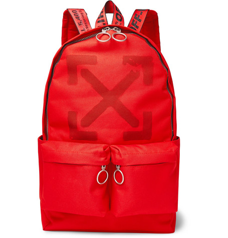 Off-White – Printed Canvas Backpack – Men – Red | The Fashionisto