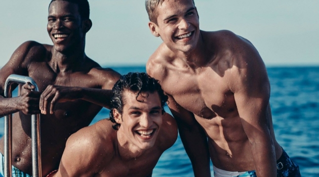 Francisco Henriques, Mitchell Slaggert + More Make a Splash in Orlebar Brown All smiles, Salomon Diaz, Francisco Henriques, and Mitchell Slaggert sport Orlebar Brown swimwear.