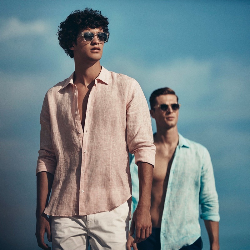 Francisco Henriques and Edward Wilding wear linen shirts by Orlebar Brown.