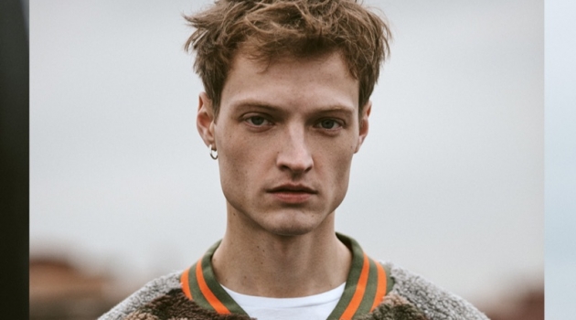 Dane Bell Embraces Outdoors Style in POLO Ralph Lauren for East Dane Model Dane Bell sports a POLO Ralph Lauren sherpa jacket and long-sleeve tee for East Dane.