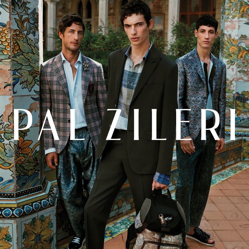 Pal Zileri enlists models Axel Hermann, Piero Mendez, and Nicolas Ripoll as the stars of its spring-summer 2019 campaign.