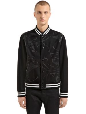 Panther Leather & Wool Varsity Jacket Panther Leather & Wool Varsity Jacket