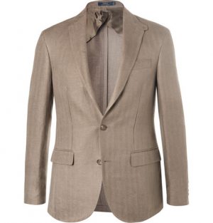 Polo Ralph Lauren - Morgan Green Slim-Fit Unstructured Herringbone Linen Blazer - Men - Green Polo Ralph Lauren - Morgan Green Slim-Fit Unstructured Herringbone Linen Blazer - Men - Green