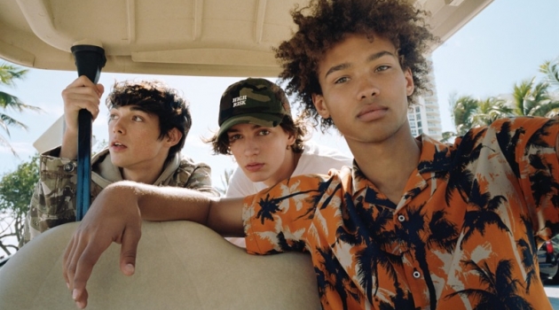 Tell'em Boyz: Claude Morgan, Niks Gerbasevskis & Miles Anderson for Pull & Bear Claude Morgan, Niks Gerbasevskis, and Miles Anderson sport casual style from Pull & Bear.