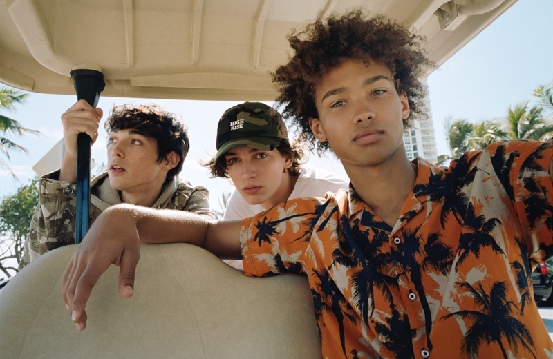 Tell'em Boyz: Claude Morgan, Niks Gerbasevskis & Miles Anderson for Pull & Bear Claude Morgan, Niks Gerbasevskis, and Miles Anderson sport casual style from Pull & Bear.