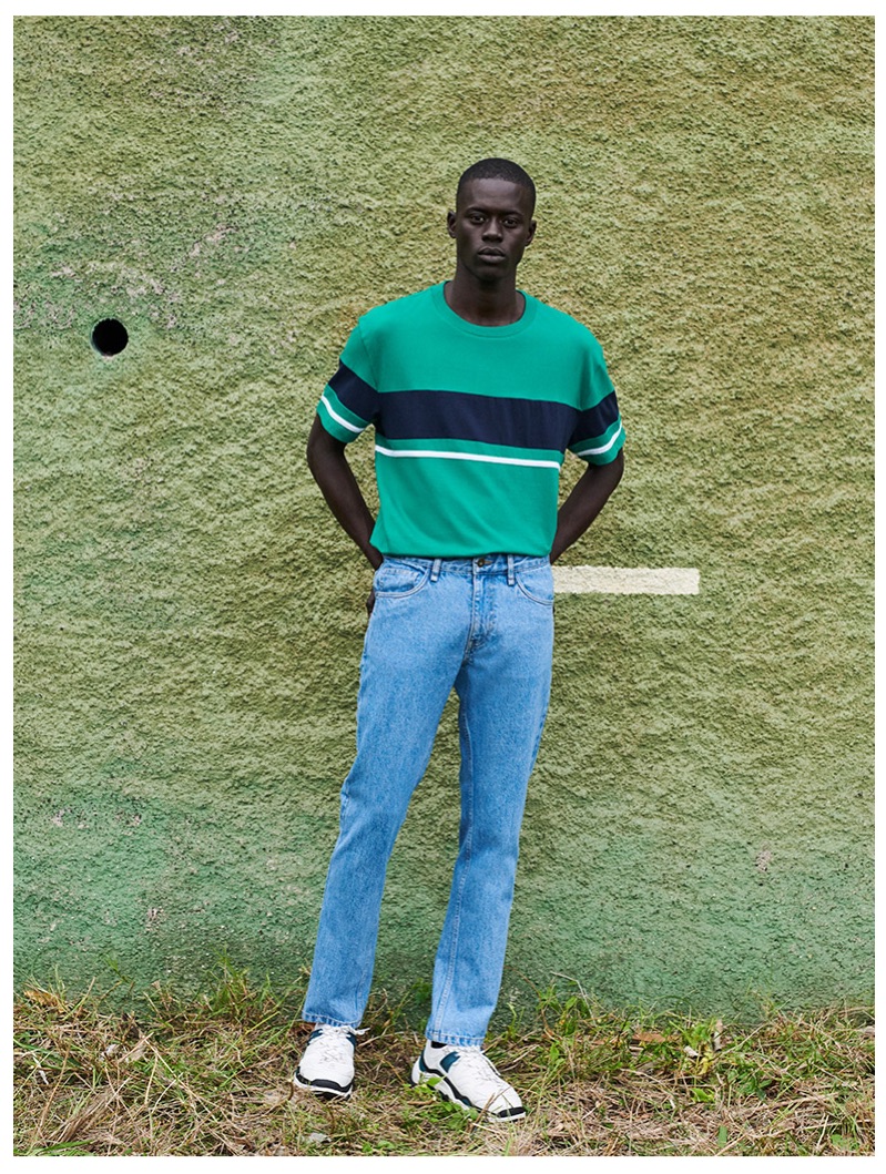 Alpha Dia dons a casual look from Reserved's spring 2019 collection.