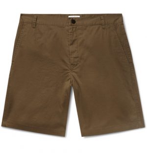 Sandro - Slim-Fit Stretch Cotton-Twill Shorts - Men - Army green Sandro - Slim-Fit Stretch Cotton-Twill Shorts - Men - Army green